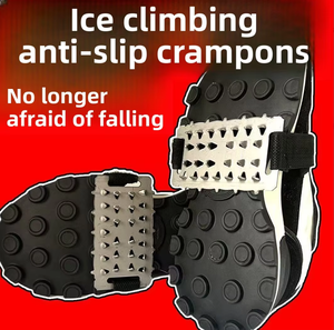 Lovita Couvre-chaussures d'hiver antidérapants pour extérieur, à 26 crampons en acier épaissis, pour glace et neige, anti-chute, pour l'alpinisme - Product Image 1