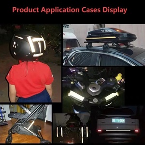 Autocollants de sécurité réfléchissants noirs universels, bandes de signalisation nocturne anti-collision pour automobile, vélo, moto - Product Image 3