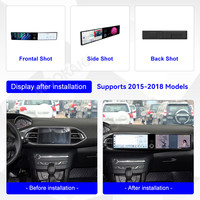 Autoradio MOOKAKA double écran 12,3 pouces pour Peugeot 308S 2015-2018, Android 15, GPS Navi, stéréo, Carplay sans fil, écran interactif