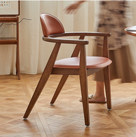 Chaise de salle à manger en bois massif contreplaqué moderne haut de gamme Convertible portable avec cuir et caoutchouc pour la maison Hôtel Cuisine Restaurant Utilisation