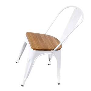 <b>Vintage</b> Industrial Cheap Simple Design Stackable Restaurant Cafe Chaise Wooden Iron Metal Dining Cadeira Tolix <b>Chair</b> With Wood - Product Image 2