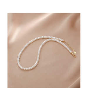 Collar de Perlas de Agua Dulce Naturales WENCHI para Mujer, Plata 925, Diseño Versátil, Ligero y de Lujo, Simple y Moderno, Longitud a la Clavícula - Product Image 1