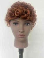 Perruque courte bouclée afro style pixie, marron, petite perruque courte bouclée, haute densité, perruque complète pour femmes noires, usage quotidien