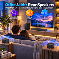 Barre de son TV ULTIMEA 5.1 canaux 320W avec caisson de basses sans fil, enceintes arrière réglables, HD ARC, BT, optique et AUX