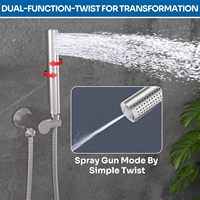 Promotion Système de Douche LED à Double Pommeau 26x16 Pouces, Pommeau de Douche Rectangulaire 6 Pouces, 4 Jets de Pulvérisation Corporelle, Robinet à Main