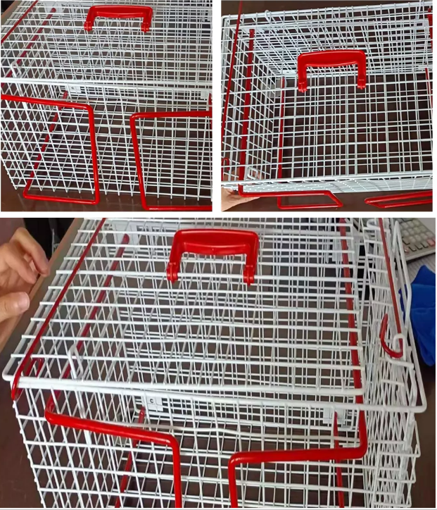 Rustproof Wire Mesh Container Galvanized Wire Rabbit Cages 52*32*40cm