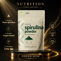 Poudre de Spiruline Prix Usine 907g Vente en Gros Arthrospira Platensis Protéine Végétale Superaliment Vert Smoothie OEM ODM