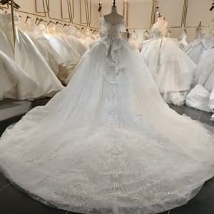 Luxury Modern Wedding <b>Dresses</b> Organza Chapel Train Backless <b>Appliques</b> Crystal Mermaid/Trumpet Silhouette Floor-Length LSML007 - Product Image 3