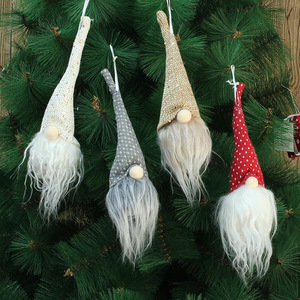 Christmas <b>Light</b> Up Gnome Dolls Mini Faceless Hanging <b>Tree</b> Ornaments Beige Gray Red With <b>Led</b> <b>Lights</b> For Xmas Decorations - Product Image 2