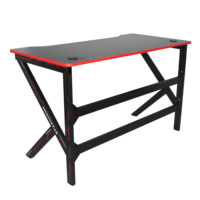Bureau de jeu en forme de Z en métal avec porte-gobelet, noir et rouge, vente chaude 2021