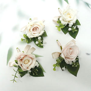 Künstliche Hochzeits dekoration Artikel Brautjungfer Handgelenk Corsage Blumen Handgelenk Blume Rose Perle Bouton niere Geschenk für Prom - Product Image 3