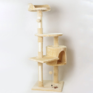 Produit pour chat : Arbre <span class=keywords><strong>à</strong></span> chat en bois gris moderne, multi-niveaux, du sol au plafond - Product Image 6