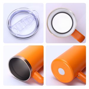 Custom Laser Engraving Stainless Steel Powder Coated Copper Plated Travel Coffee Mug 20oz Colored Tumbler with Removable Handle - Product Image 4