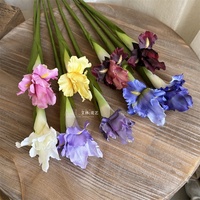 KEWEI 158 Artificielle Décorative Iris Fleur Orchidée Vanda Simple Tige Bleu Soie Fleur De Lis Iris Fleur