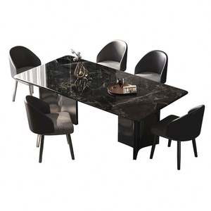 Ensemble table et <span class=keywords><strong>chaises</strong></span> <span class=keywords><strong>de</strong></span> salle à manger en pierre micro-cristalline <span class=keywords><strong>de</strong></span> style italien moderne simple, pierre super cristalline naturelle, table <span class=keywords><strong>de</strong></span> luxe légère - Product Image 5
