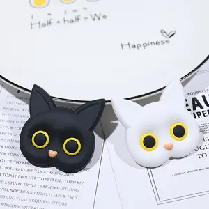 3d软聚氯乙烯可爱卡通白色黑猫冰箱贴便宜冰箱磁铁