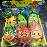 Jouets moelleux de simulation de fruits à presser en PU à rebond lent, figurines en argile souple anti-stress en forme de fruit du dragon, ananas, pastèque pour