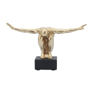 Fermalibri Decorativo a Forma di Scultura Umana, Finitura Dorata, Elemento Artistico per Libreria e Scrivania - Product Image 2