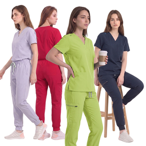 Tenues Médicales Extensibles en Tissu 62 % Rayonne, 32 % <span class=keywords><strong>Nylon</strong></span>, 6 % Spandex – Uniformes de Soins Infirmiers, Vêtements de Travail Hospitaliers, OEM - Product Image 1