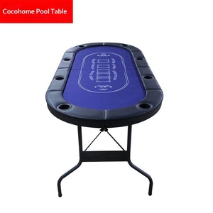 Mesa de Juego Plegable para 8 Jugadores de Póker Texas Hold'em y Baccarat con Fichas para Entretenimiento en el Hogar - Product Image 6