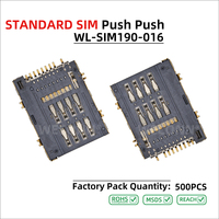 WECONN WL-SIM190-016 Connecteur de carte SIM 8 broches + 2 H=1.90mm Push-Push avec interrupteur de détection, Connecteur de carte TF personnalisable