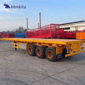 נגרר שטוח 3 סרנים 40 רגל מכולה שטוחה משטח שטוח למכולות סמי-טריילר - Product Image 2