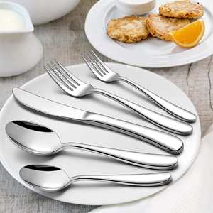 Venta superior 18/10 Acero inoxidable 304 Juego de cubiertos Restaurante Hotel Cubiertos Planta Patrón Cuchillo Cuchara Tenedor Juegos de vajilla Metal - Product Image 5