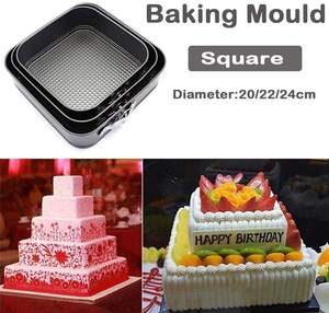 <span class=keywords><strong>M</strong></span>&B 20,22,24cm Ağır Hizmet Tipi Kare Yaylı Kek Kalıpları Yapışmaz Sızdırmaz Çevre Dostu PFOA/BPA/PTFE İçermez Ev Mutfağı 3 Parça - Product Image 5