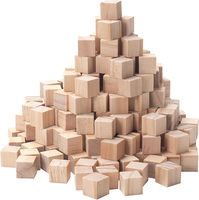 Bloques de Madera Pequeños Personalizados sin Acabado, Cubos de Madera en Blanco para Manualidades, Conteo, Alfabeto, Sellos, Dados, Juguetes Educativos y para Baby Shower