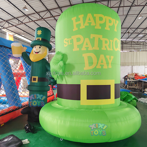 Decorazioni Gonfiabili Personalizzate per il Giorno di San Patrizio, Gigante Leprechaun Gonfiabile con LED e Trifoglio per Decorazioni da Giardino per la Festa Irlandese - Product Image 4
