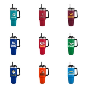 Gobelet isotherme personnalisable en acier inoxydable de 40 oz, grande capacité, avec poignée et paille, pour équipe de football moderne, écologique, idéal pour les voyages et la <span class=keywords><strong>voiture</strong></span> - Product Image 2