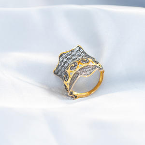 Anillo de Piedras Preciosas para Mujer, Estilo Exótico Exagerado, Serie Shijue, Joyería Vintage Europea, Personalizado, Chapado en Oro sobre Plata 925 - Product Image 4