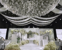 Drapé de plafond de mariage en tissu de mousseline de soie blanche pour événements, fêtes, banquets, draperies pour cérémonie, scène, toit, décoration d'hôtel