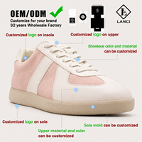 Chaussures de luxe élégantes pour femmes, baskets décontractées de créateur, fabriquées sur mesure par LANCI Factory, en cuir pleine fleur véritable et daim, semelle extérieure en caoutchouc.