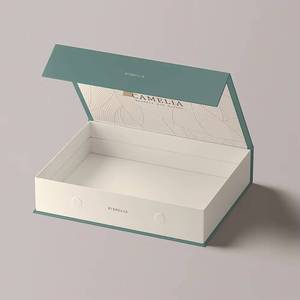 Caja de Regalo de Lujo Desechable con Cierre Magnético para Joyería, de Cartón Gris con Logotipo Impreso Personalizado y Relieve - Product Image 1