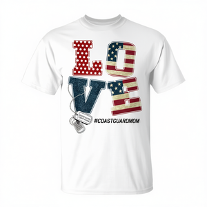 T-shirt « Love Coast Guard Mom » au design patriotique # CoastGuardMom - Product Image 2