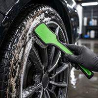 Brosse de nettoyage de pneus de voiture ATUO TIGER verte et noire, brosse de nettoyage de tapis, brosse à récurer les pneus, brosse de detailing automobile
