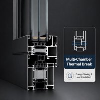 Fenêtre à battant en aluminium à rupture de pont thermique moderne avec moustiquaire de sécurité pour maison, villa, appartement, balcon, hôtel et projets résidentiels