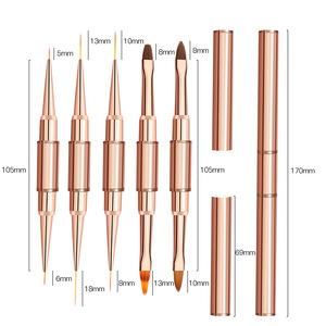 Outils professionnels de nail art à double embout avec pinceau pour gel d'extension d'ongles, pinceau pour gel de construction et pinceau <span class=keywords><strong>liner</strong></span> pour nail art - Product Image 3