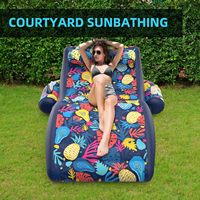 Transat gonflable personnalisé en PVC pour piscine, en forme de S, avec porte-gobelet et dossier, canapé aquatique hawaïen pour bronzer