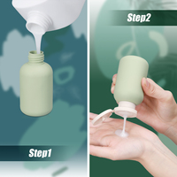 Ensemble de flacons de voyage de luxe en plastique HDPE de haute qualité de 100 ml avec bouchon à clapet pour shampoing et après-shampoing