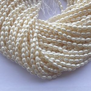 Perles de riz en <span class=keywords><strong>pierre</strong></span> de nacre <span class=keywords><strong>naturelle</strong></span> blanche de 3 mm et 4 mm, vente en gros, <span class=keywords><strong>fournisseur</strong></span> direct d'usine de perles pour la bijouterie - Product Image 5