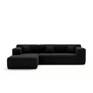 Modern S-Shape Modular Sectional <b>Sofa</b>, A022 Wide-Wale Corduroy <b>Convertible</b> <b>Sofa</b> <b>Bed</b> for Living Room & Apartment - Product Image 6