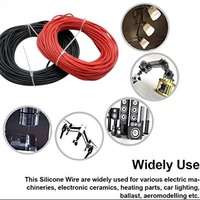 Câble d'alimentation en silicone torsadé de 100m résistant à la chaleur 100m 12 14 16 18 20 22 24 26 AWG fil électrique rouge noir batterie de voiture 600V