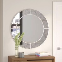 Vente en gros salle de bain salon décoré miroir mural rond avec cadre en métal espejos modernos
