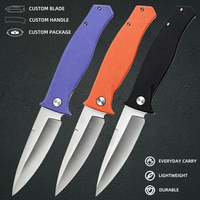 Couteau de survie et de chasse personnalisé avec lame 4Cr13, vente chaude, outil de camping, couteau de poche, couteau pliant tactique G10
