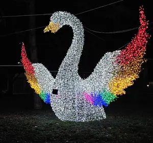 Seenhaus-Dekoration beleuchtet Weihnachten led-Dekorationen Schwan mit Licht beleuchteter Schwan für Outdoor-Dekoration