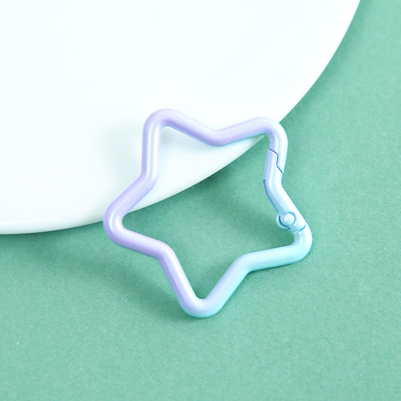 [Purple-Light Blue] Gradient Five-Pointed Star Spring Buckle