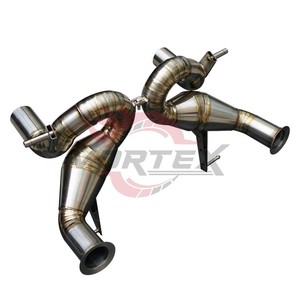Vortex Raw Titanium Straight Through Race Exhaust for Lamborghini Aventador SVJ LP770-4 V12 High Frequency Muffler Delete - Product Image 5