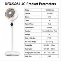 Ventilateur électrique sur pied avec écran LCD numérique, fil plastique minimaliste, directement du fabricant, idéal pour les hôtels et le camping en extérieur